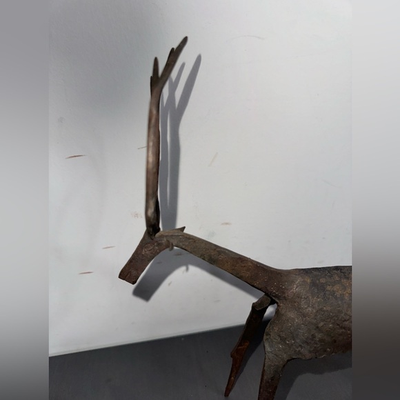 Brutalist Metal Welded Deer Sculpture Candle Holder - Picture 4 of 6
